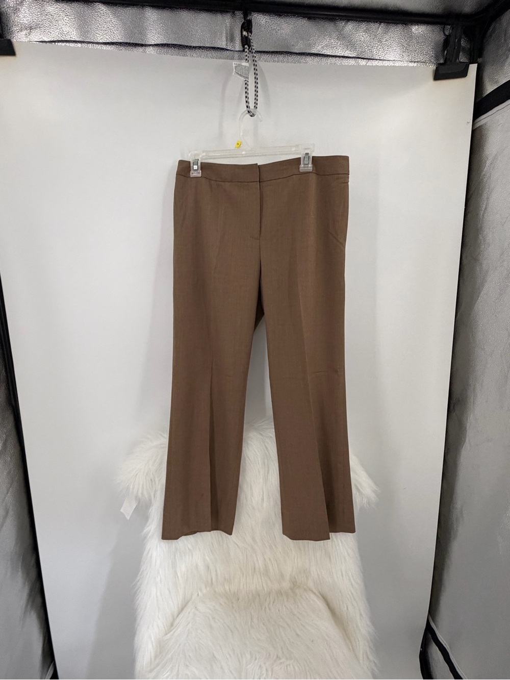 Lafayette 148 New York Petite Brown Virgin Wool Dress Pants Trousers Size 10P